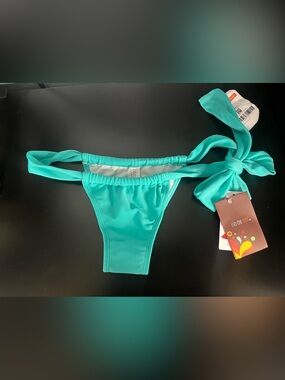 New Rio de Sol Teal Bikini Bottom Mare Lace Made in Brazil